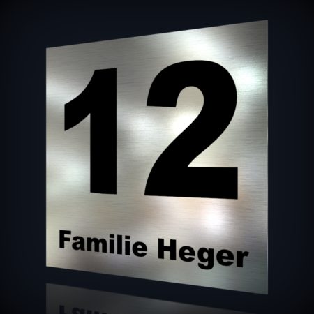 Edelstahl Hausnummer “12”