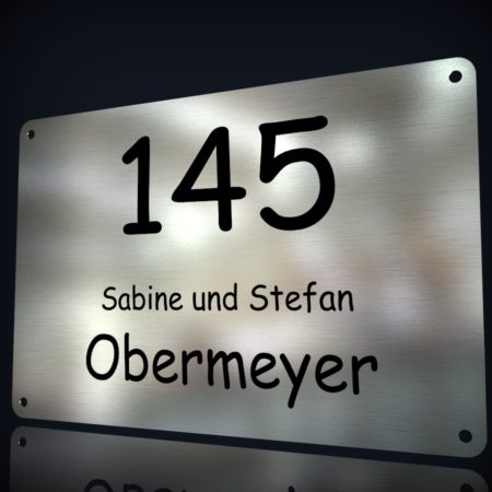 Edelstahl Hausnummer “145”