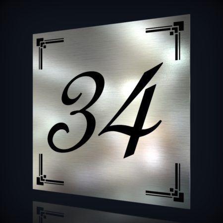 Edelstahl Hausnummer “34”