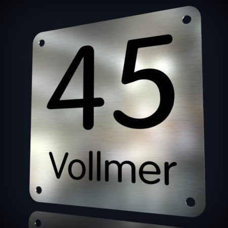 Edelstahl Hausnummer “45”