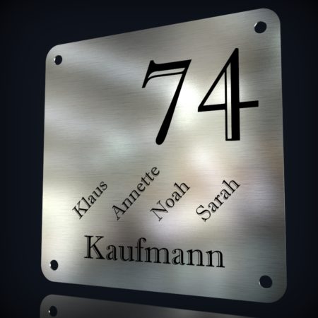 Edelstahl Hausnummer “74”