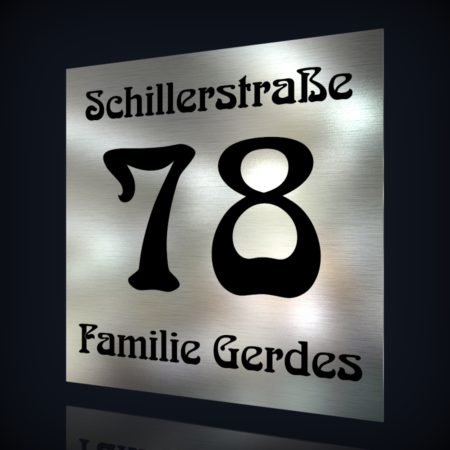 Edelstahl Hausnummer “78”