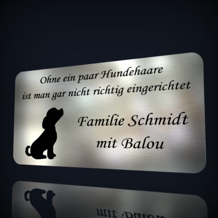 Edelstahl Namensschild “Balou”