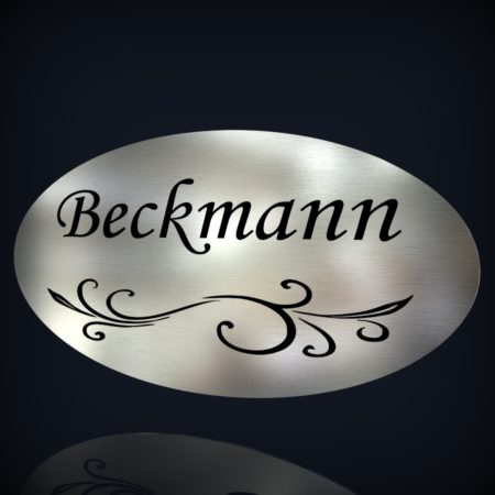 Edelstahl Namensschild “Beckmann”