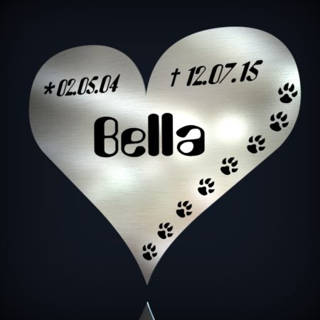 Edelstahl Grabschild “Bella”