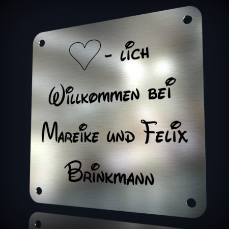 Edelstahl Namensschild “Brinkmann”