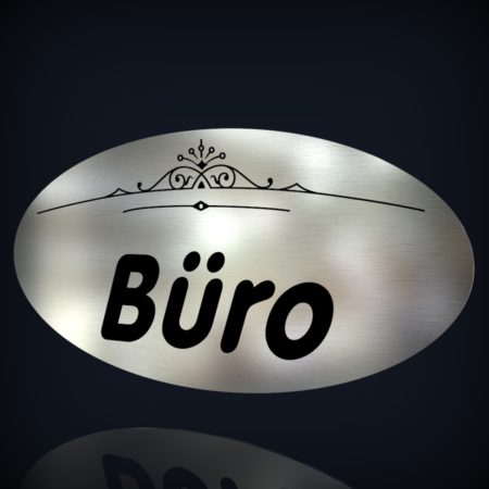 Edelstahl Türschild “Büro”