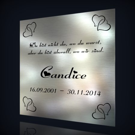 Edelstahl Grabschild “Candice”