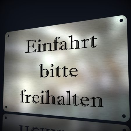 Hinweisschild Einfahrt