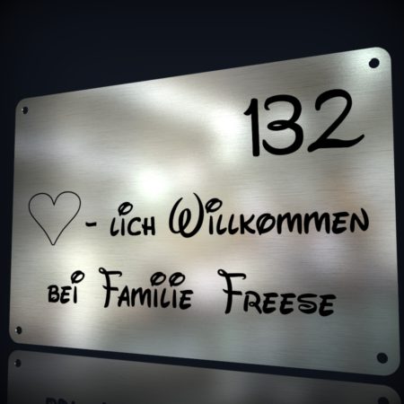 Edelstahl Hausnummer “132”