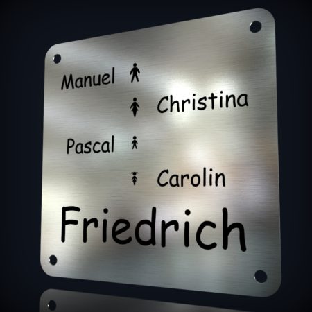 Edelstahl Namensschild “Friedrich”