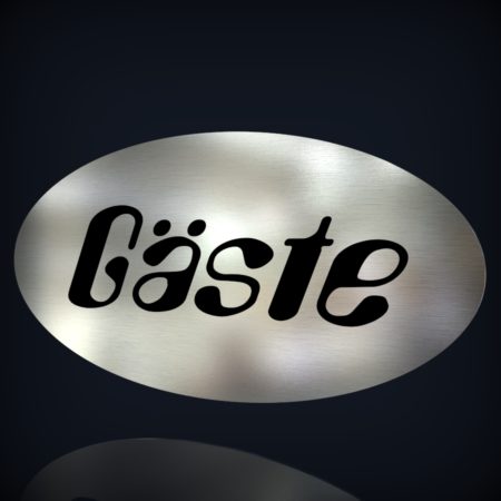 Edelstahl Türschild “Gäste”