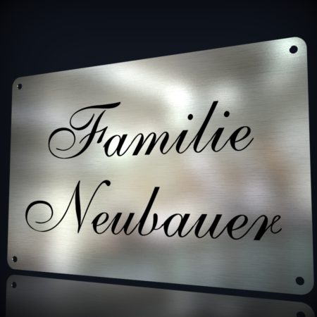 Edelstahl Namensschild “Neubauer”