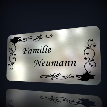 Edelstahl Namensschild “Neumann”