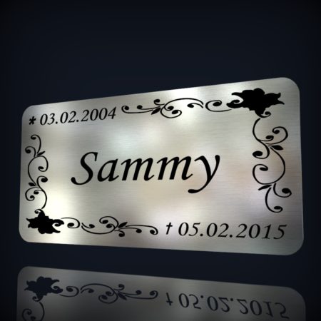 Edelstahl Grabschild “Sammy”