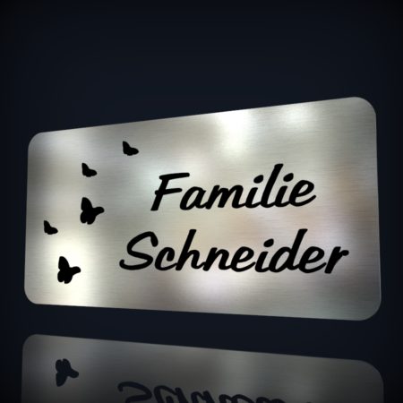 Edelstahl Namensschild “Schneider”