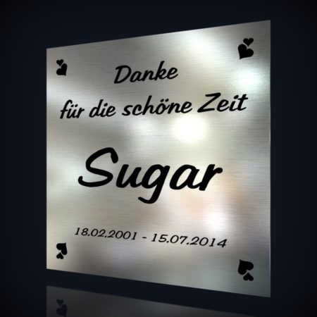 Edelstahl Grabschild “Sugar”