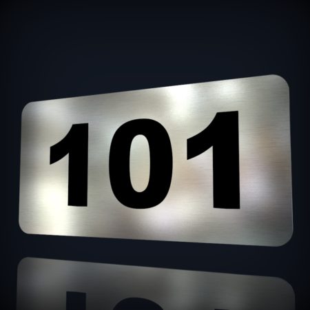 Edelstahl Schild “Nummer 101”