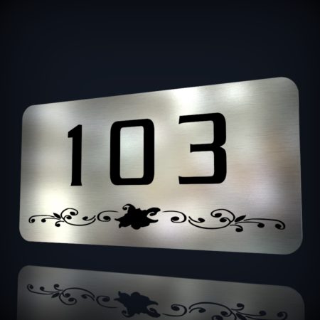 Edelstahl Schild “Nummer 103”