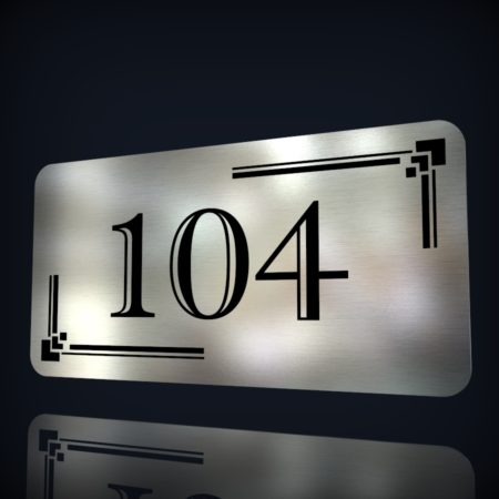 Edelstahl Schild “Nummer 104”