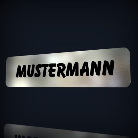 Edelstahl Klingelschild “Mustermann”