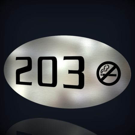 Edelstahl Schild “Nummer 203”