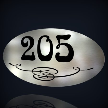 Edelstahl Schild “Nummer 205”