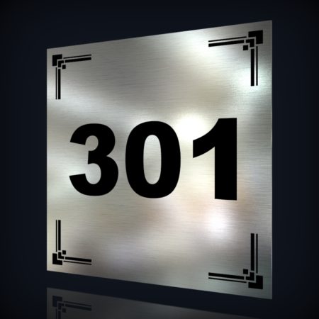 Edelstahl Schild “Nummer 301”