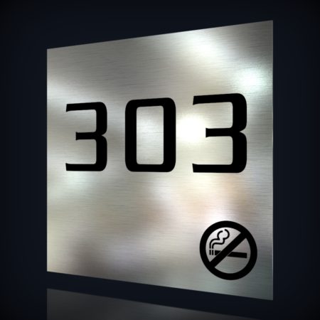 Edelstahl Schild “Nummer 303”