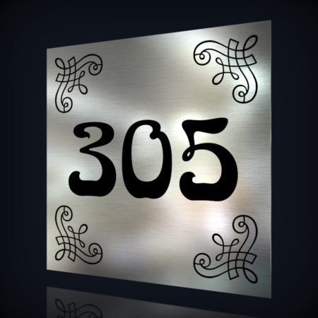 Edelstahl Schild “Nummer 305”