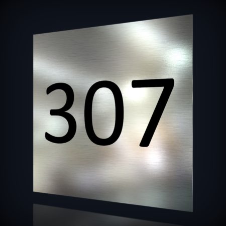 Edelstahl Schild “Nummer 307”