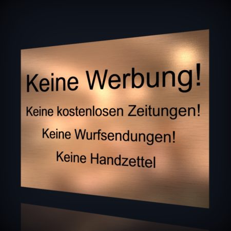 LaserPlus Hinweisschild “keine Werbung-60”