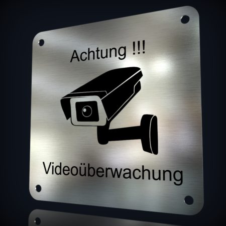 Edelstahl Hinweisschild “Videoüberwachung”