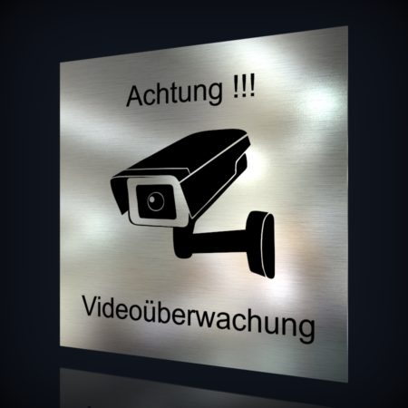 Edelstahl Hinweisschild „Videoüberwachung-2″