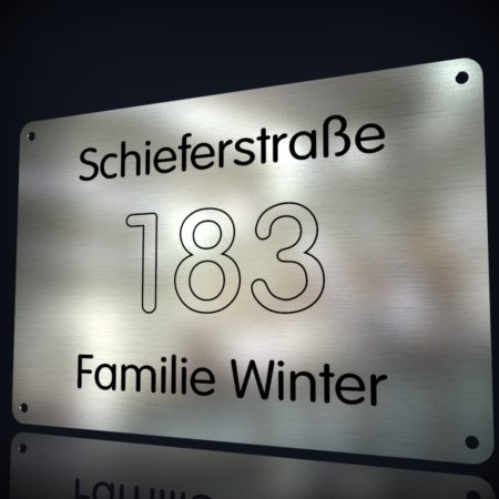 Edelstahl Hausnummer “183”