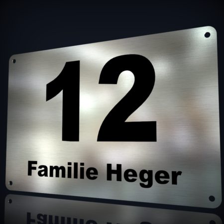Edelstahl Hausnummer „12“