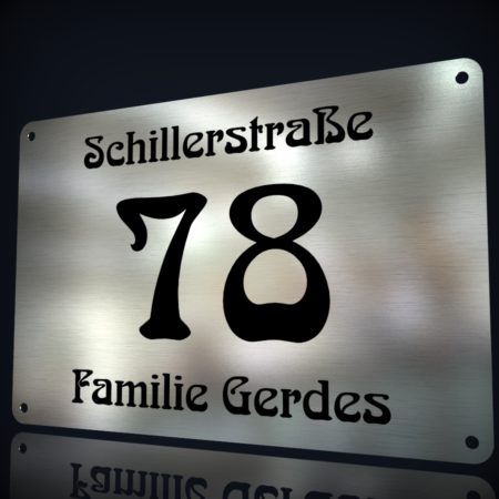 Edelstahl Hausnummer "78"