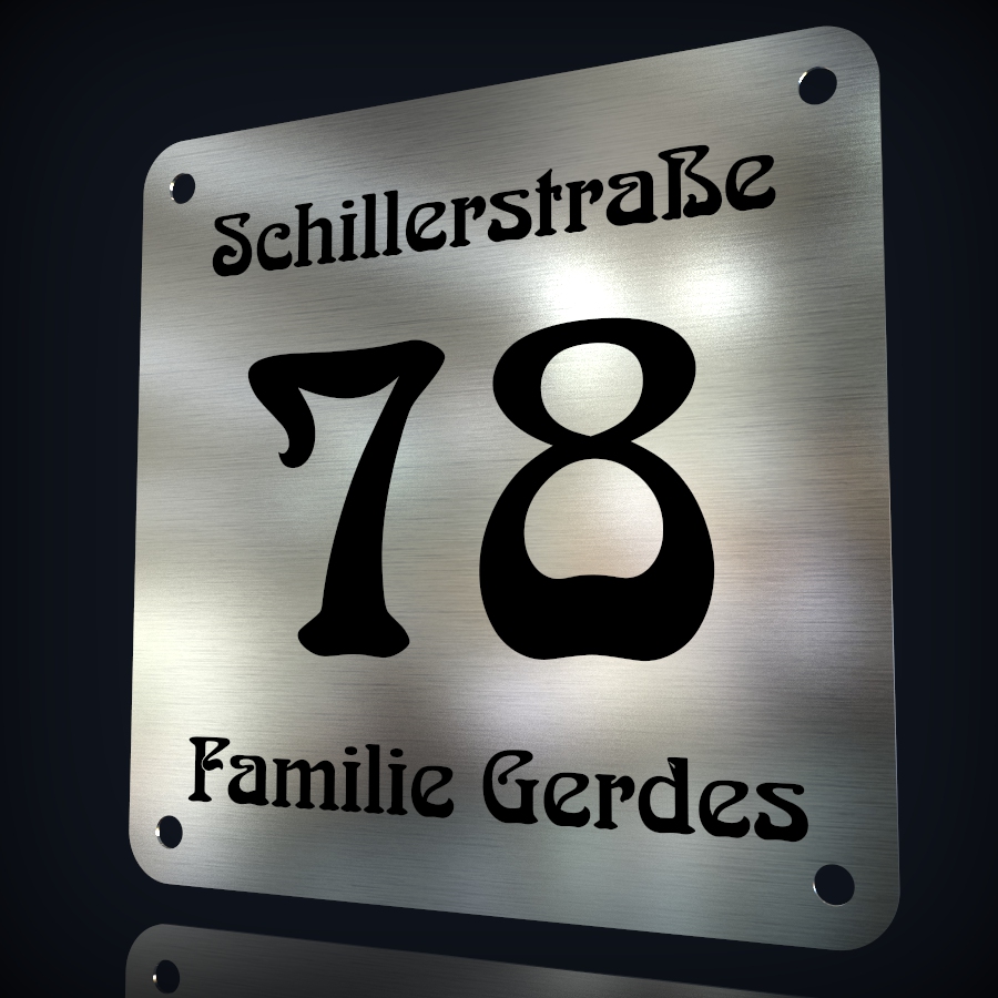 Edelstahl Hausnummer "78" – Bild 2