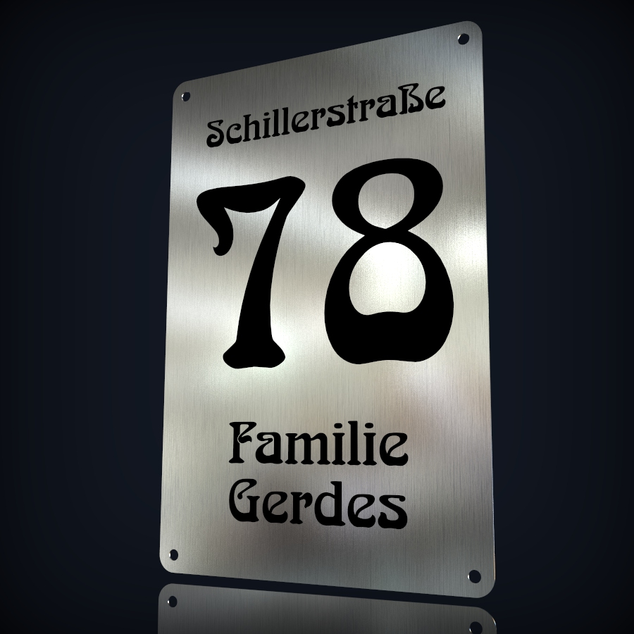Edelstahl Hausnummer "78" – Bild 3