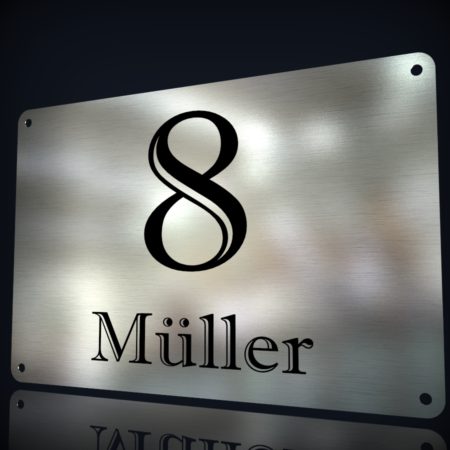 Edelstahl Hausnummer „8“