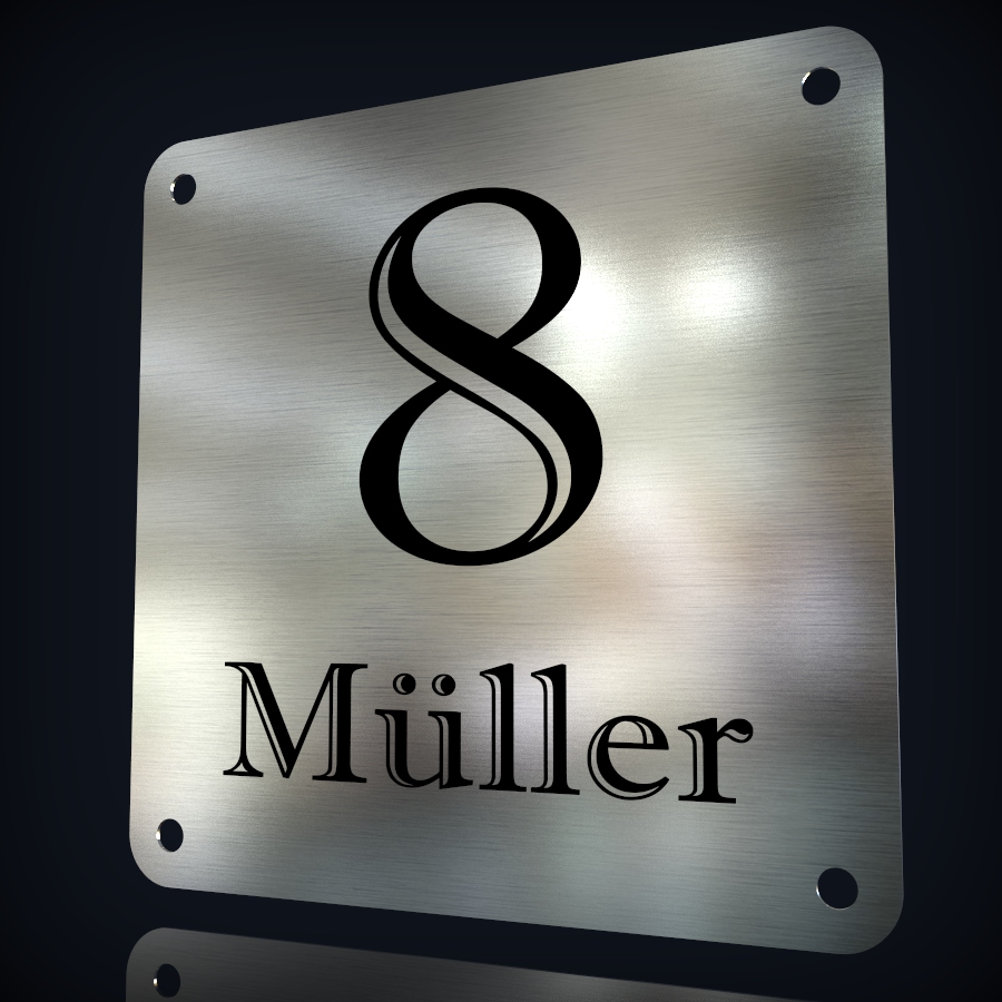 Edelstahl Hausnummer "8" – Bild 2