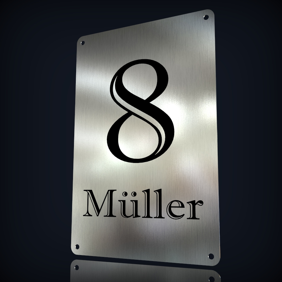 Edelstahl Hausnummer "8" – Bild 3