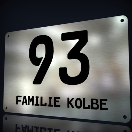 Edelstahl Hausnummer "93"