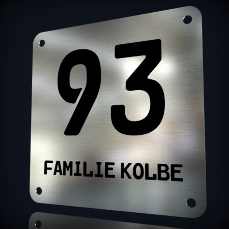 Edelstahl Hausnummer "93" – Bild 2