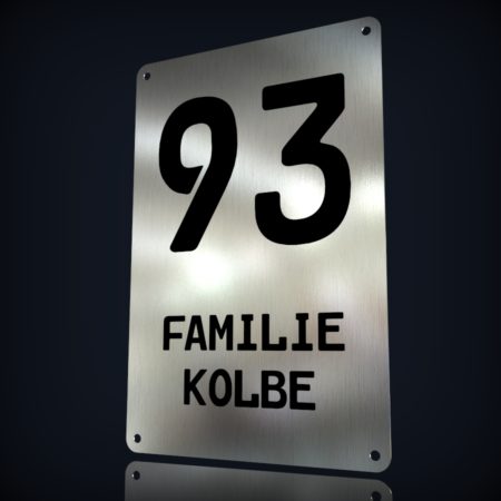 Edelstahl Hausnummer "93" – Bild 3